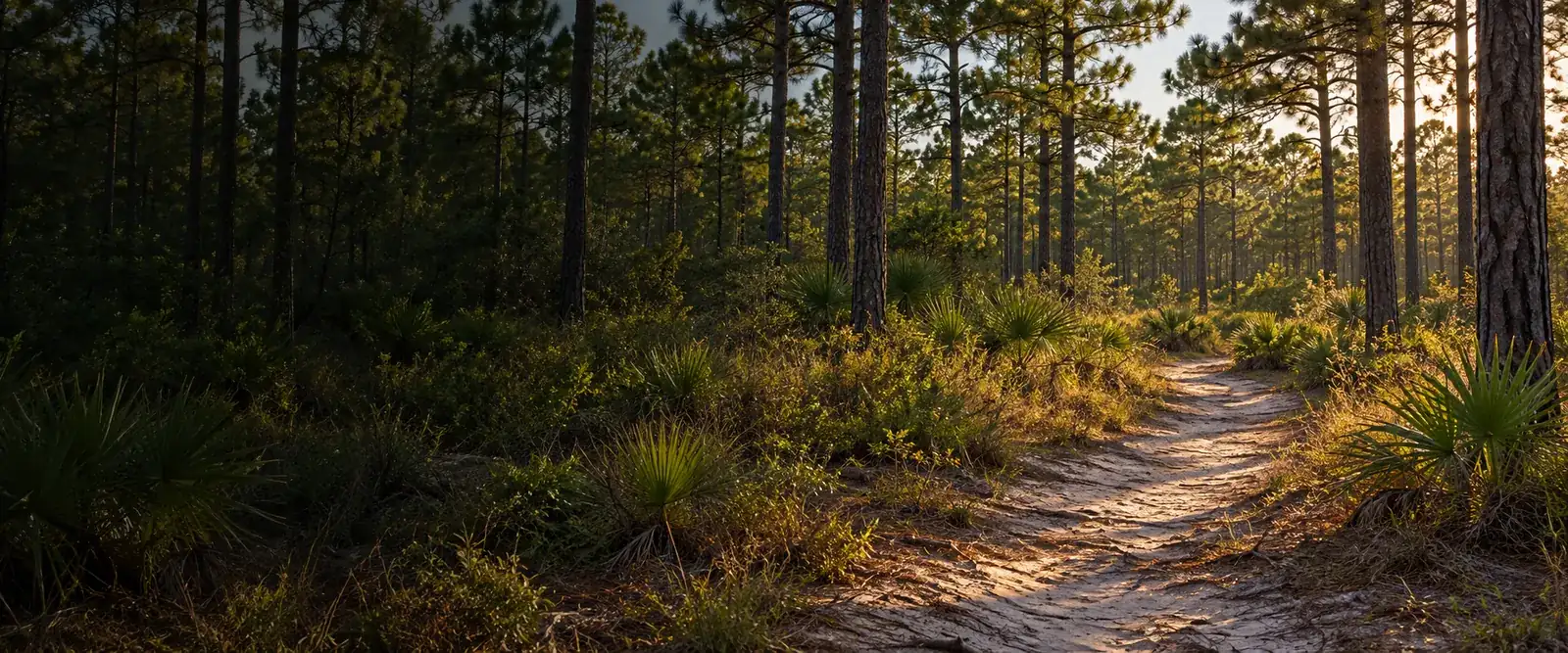 Illustrative longleaf pine landscape for Renee Bloodworth’s Pender County attorney website